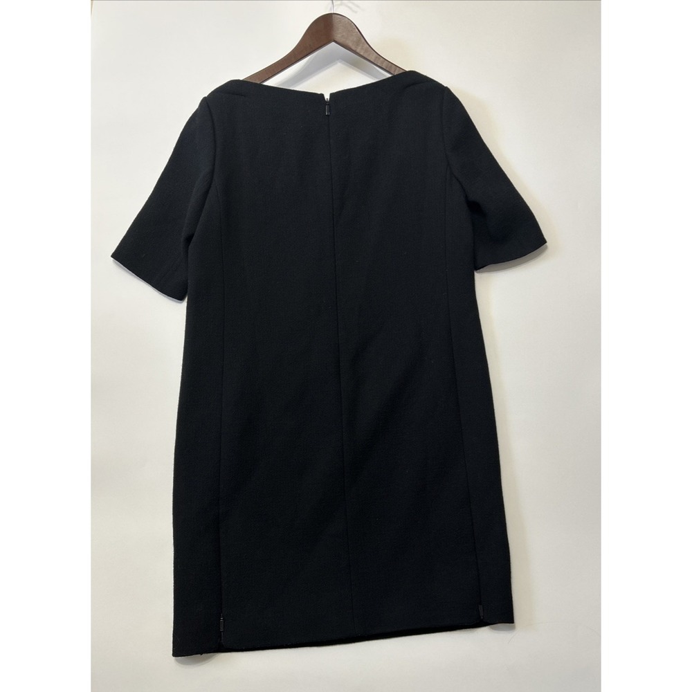 Lafayette 148 Womens Black Midi Dress Size 8 Wool Classic Career Luxury Half Slv - Picture 11 of 16